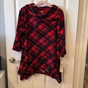Ruby Rd. Red and Black Checkered Top